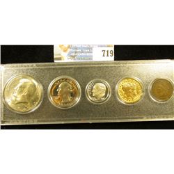 Five-Piece Coin Set in a Snaptight case, includes: 1907 Indian Cent, Fine; 1912 D Gold-Plated 'Racke