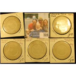 Five-piece Type Set of French Coins dating from 1855 to 1955.