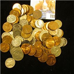 Glass Jar full of coins including some Buffalo Nickels and some silver, which I have not had time to