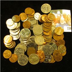 Approximately $10 face value in old unsorted U.S, coins including Silver.