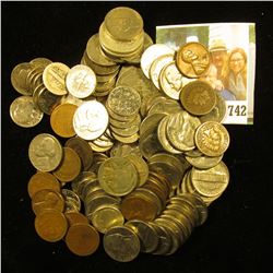 Approximately $10 face value in old unsorted U.S, coins including Silver.