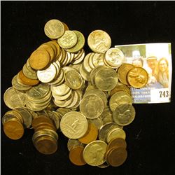Approximately $10 face value in old unsorted U.S, coins including Silver.