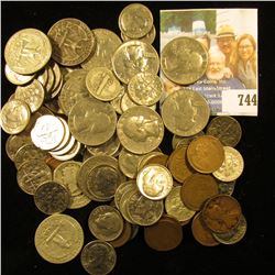 Approximately $10 face value in old unsorted U.S, coins including Silver.