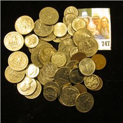 Approximately $10 face value in old unsorted U.S, coins including Silver.