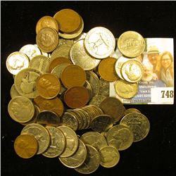 Approximately $10 face value in old unsorted U.S, coins including Silver.