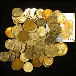 Approximately $10 face value in old unsorted U.S, coins including Silver.