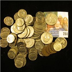 Approximately $10 face value in old unsorted U.S, coins including Silver.