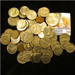 Approximately $10 face value in old unsorted U.S, coins including Silver.
