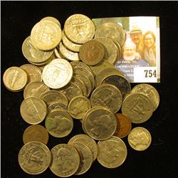 Approximately $10 face value in old unsorted U.S, coins including Silver.
