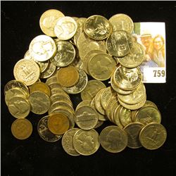 Approximately $15 face value in old unsorted U.S, coins including Silver.