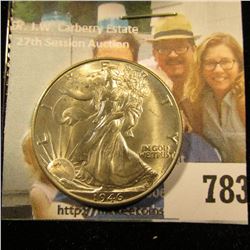 1946 D Walking Liberty Half Dollar, Brilliant Uncirculated.