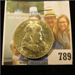 1949 D Franklin Half Dollar, Brilliant Uncirculated, full bell lines.
