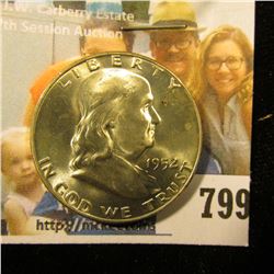 1952 D Franklin Half Dollar, Brilliant Uncirculated.