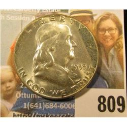 1955 P Franklin Half Dollar, Brilliant Uncirculated.