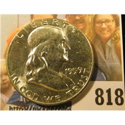 1959 P Franklin Half Dollar, Brilliant Uncirculated.