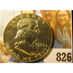 1963 P Franklin Half Dollar, Proof, the reverse exhibits a nice Cameo frosted appearance.