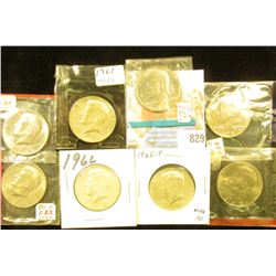 1965P, 66P, 67P, 71P, 74D, 80D, 85P & D BU Kennedy Half Dollars, several in original Mint cellophane