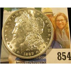 1889 P U.S. Morgan Dollar, Gem BU with slightly Prooflike surfaces.