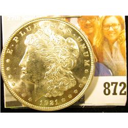 1921 P U.S. Morgan Silver Dollar, Gem Brilliant Uncirculated.