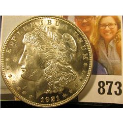 1921 P U.S. Morgan Silver Dollar, Gem Brilliant Uncirculated.