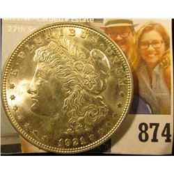 1921 P U.S. Morgan Silver Dollar, Gem Brilliant Uncirculated.