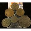 Image 2 : (6) Old Coppers including a couple of Large Cents, one piece dates back to 1759.