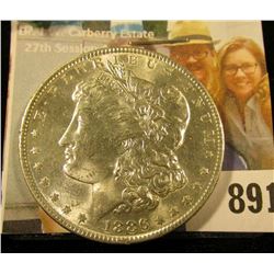 1886 P U.S. Morgan Silver Dollar, Brilliant Uncirculated.