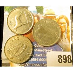 1934, 35 (Rare), & 42 Ireland Six Pence Coins.