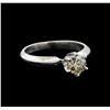14KT White Gold 0.70 ctw Round Cut Fancy Brown Diamond Solitaire Ring