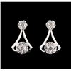 1.20 ctw Diamond Earrings - 14KT White Gold