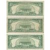 Image 2 : 1963 $5 Fine Red Seal Bill Lot of 3