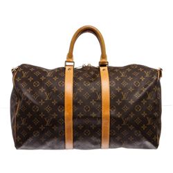 Louis Vuitton Monogram Keepall Bandouliere 45 cm Duffle Bag