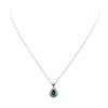 Image 1 : 0.65 ctw Emerald And Diamond Pendant & Chain - 14KT White Gold
