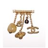 Image 1 : Chanel Gold Bar CC Dangle Charm Brooch 01A