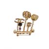 Image 4 : Chanel Gold Bar CC Dangle Charm Brooch 01A