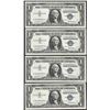 Image 1 : Lot of (4) Consecutive 1957 $1 Silver Certificate Notes Uncirculated