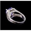 Image 3 : 4.10 ctw Tanzanite and Diamond Ring - 14KT White Gold