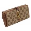 Image 2 : Gucci Brown Beige Canvas Leather Monogram Wallet