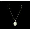 Image 2 : 14KT Yellow Gold 13.65 ctw Opal, Peridot and Diamond Pendant With Chain