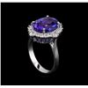 Image 4 : 5.65 ctw Tanzanite and Diamond Ring - 14KT White Gold