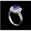 Image 4 : 14KT White Gold 1.61 ctw Tanzanite and Diamond Ring