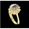 Image 4 : 0.35 ctw Tanzanite and Diamond Ring - 14KT Yellow Gold