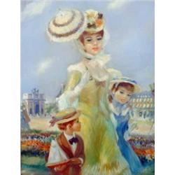 John Stevens (1902-1990) Oil on canvas 'Les Jardins du Louvre' Signed, inscribed verso 17ins x 13...