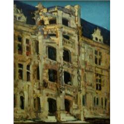 Alexander Jamieson (1873-1937) Oil on board Entrance to Parisian buildings - a sketch Signed and...