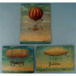 J H Tintio Two oils on board 'Ballon transatlantique a helice propulsive et flotleurs equilibreur...