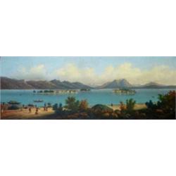 Italian School A pair of gouache drawings 'Lago Di Como' and 'Lago Di Maggiore' 7.5ins x 19.5ins...