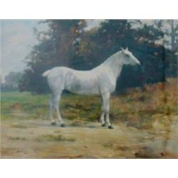 Percy Graveley Oils on canvas, a pair 'Castanet' and 'Duchess', equestrian portraits, horses stan...