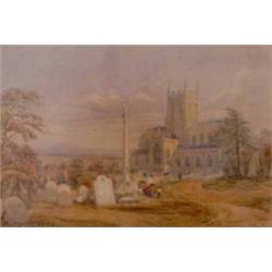 C Paton Watercolour 'Malvern Abbey Church' Inscribed and dated 7ins x 10.25ins...