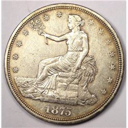 1875-CC Silver Trade Dollar AU-58 SCARCE DATE