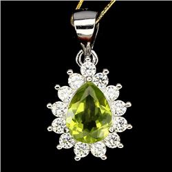 Natural Rain Drop Peridot 20x11 MM Pendant